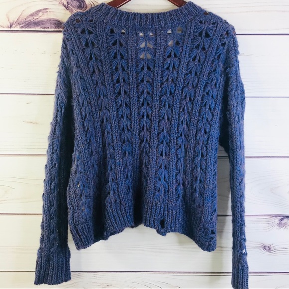 Altar’d State Cobalt Gold Marled Sweater NWT $70 - Picture 2 of 7